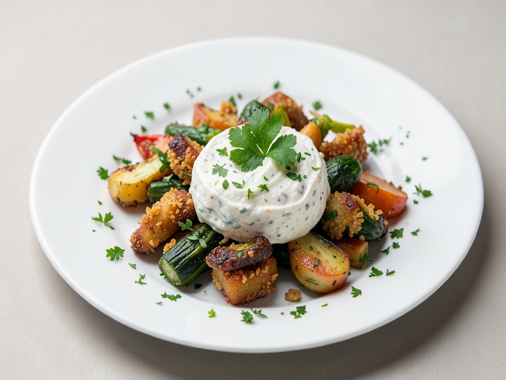 Verdure croccanti con crema di quark