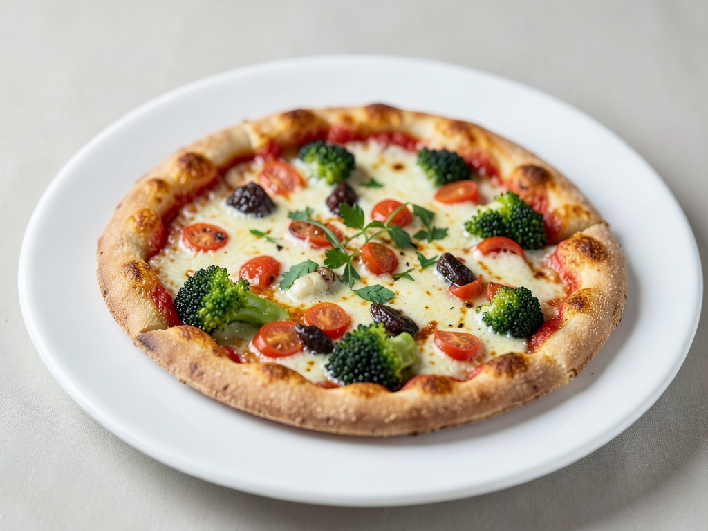 Pizza alle verdure con base di broccoli