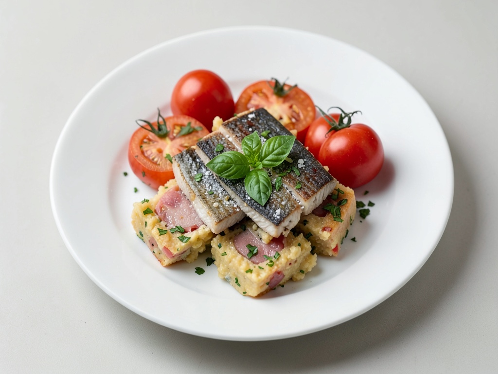Strisce di polenta croccanti con pesce fritto