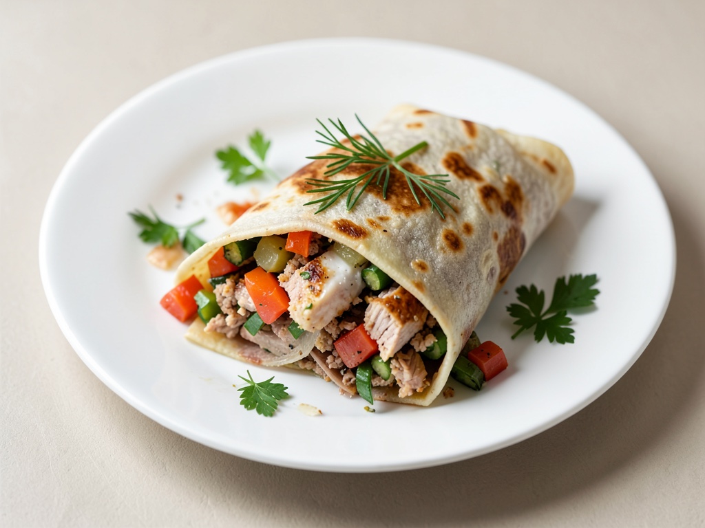 Tortillas de pavo y verdura con pescado