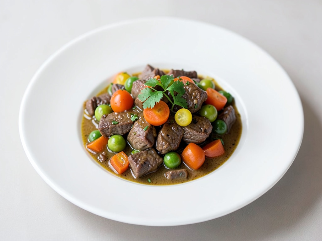 Estofado sabroso de carne de res y verduras