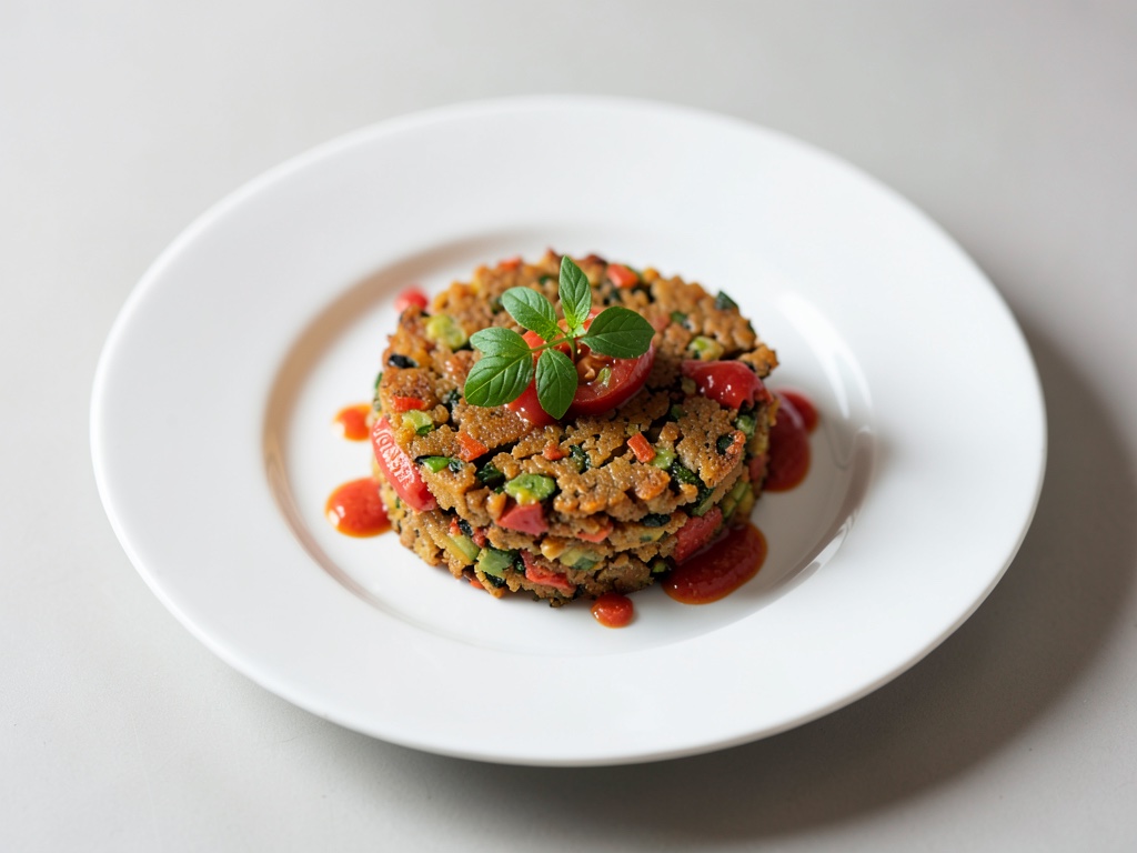 Rosti di verdure croccanti con panna acida al pomodoro