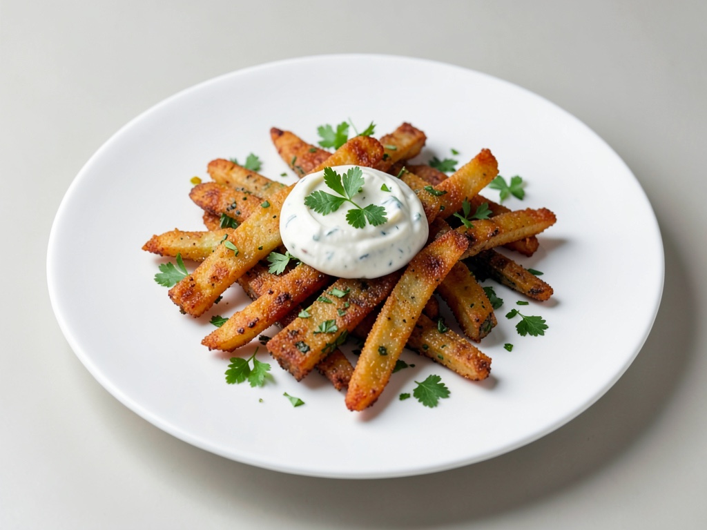 Palitos crujientes de verdura con salsa fresca