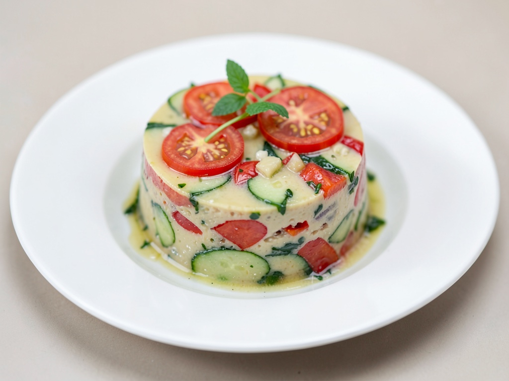 Gelatina fresca de tomate y pepino