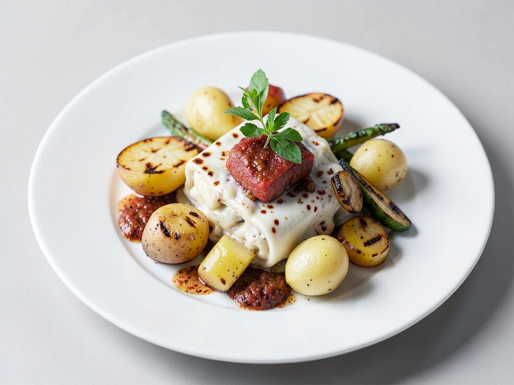 Raclette con patate, formaggio e verdure alla griglia