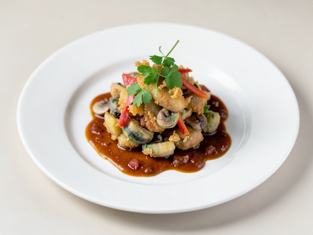 Tempura croccante di verdure e funghi