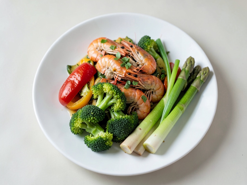 Wok de légumes aux crevettes