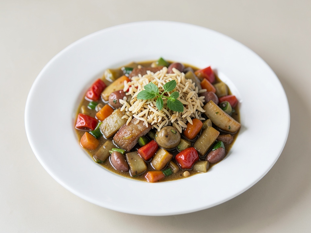 Zuppa di verdure saporita con grano