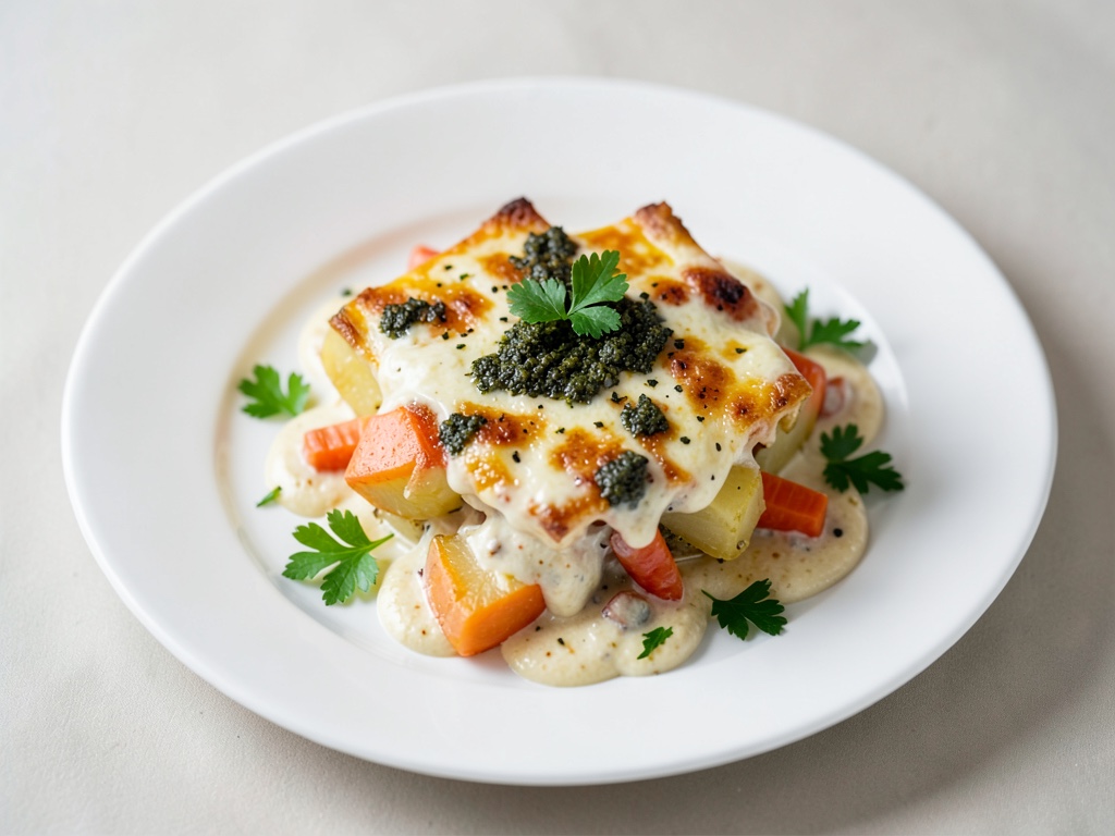 Gratin cremoso di patate e carote con Gorgonzola