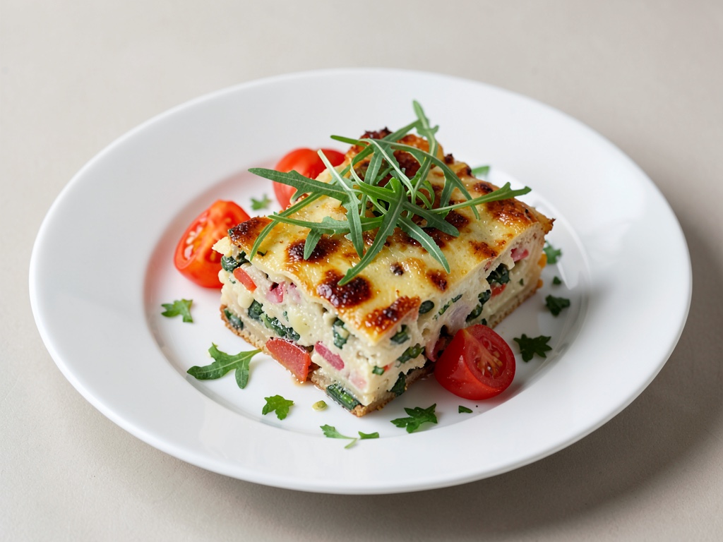 Gratin de légumes au roquette et tomate