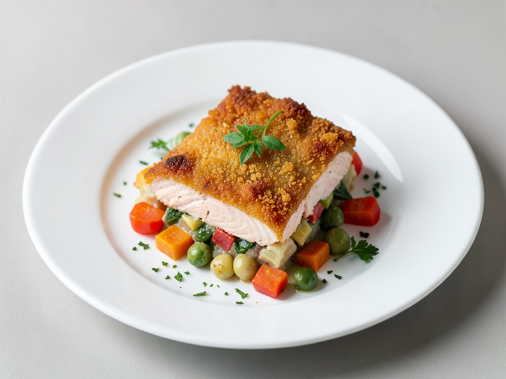 Torta croccante di salmone e verdure