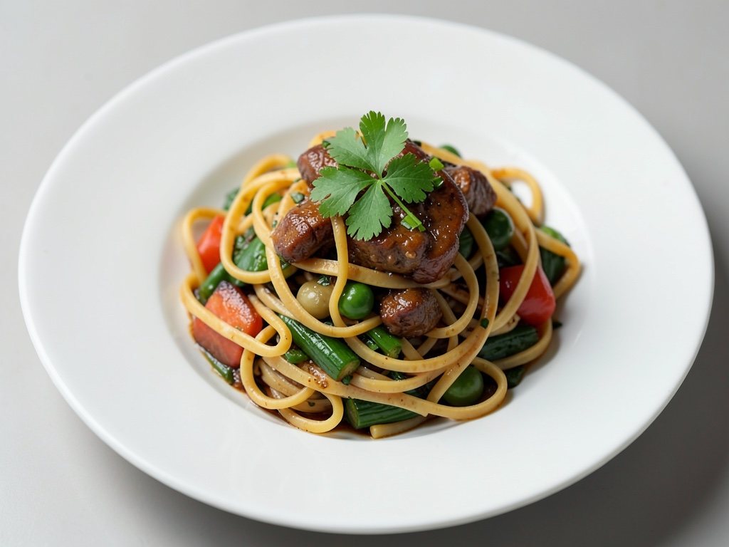 Poêle de légumes avec tagliatelles