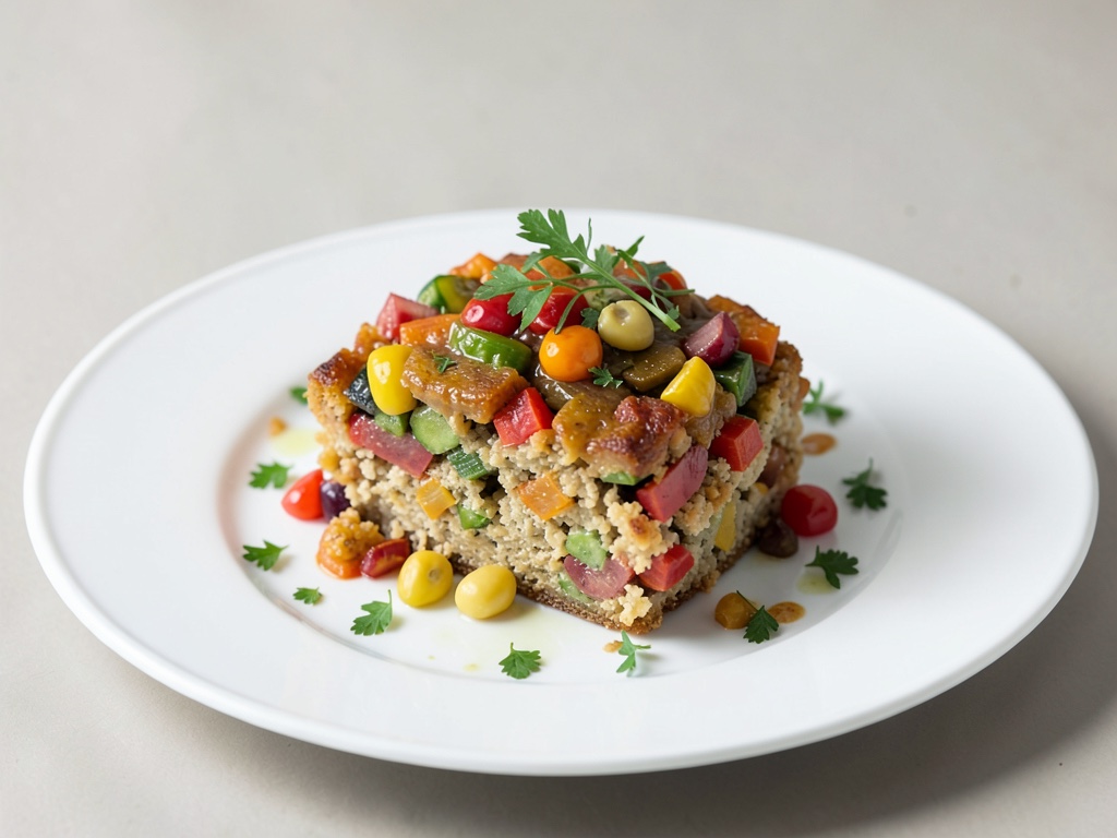 Torta croccante di verdure con ripieno di pane