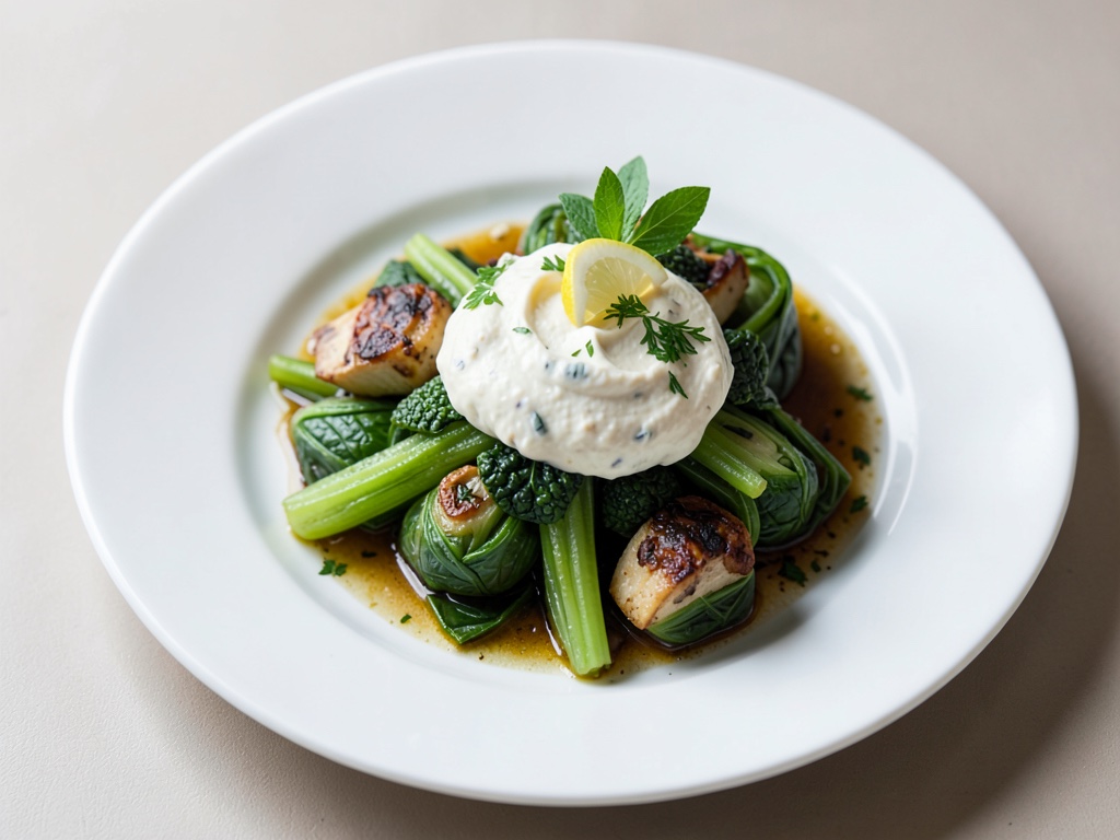 Verdure al vapore con crema di mascarpone al limone