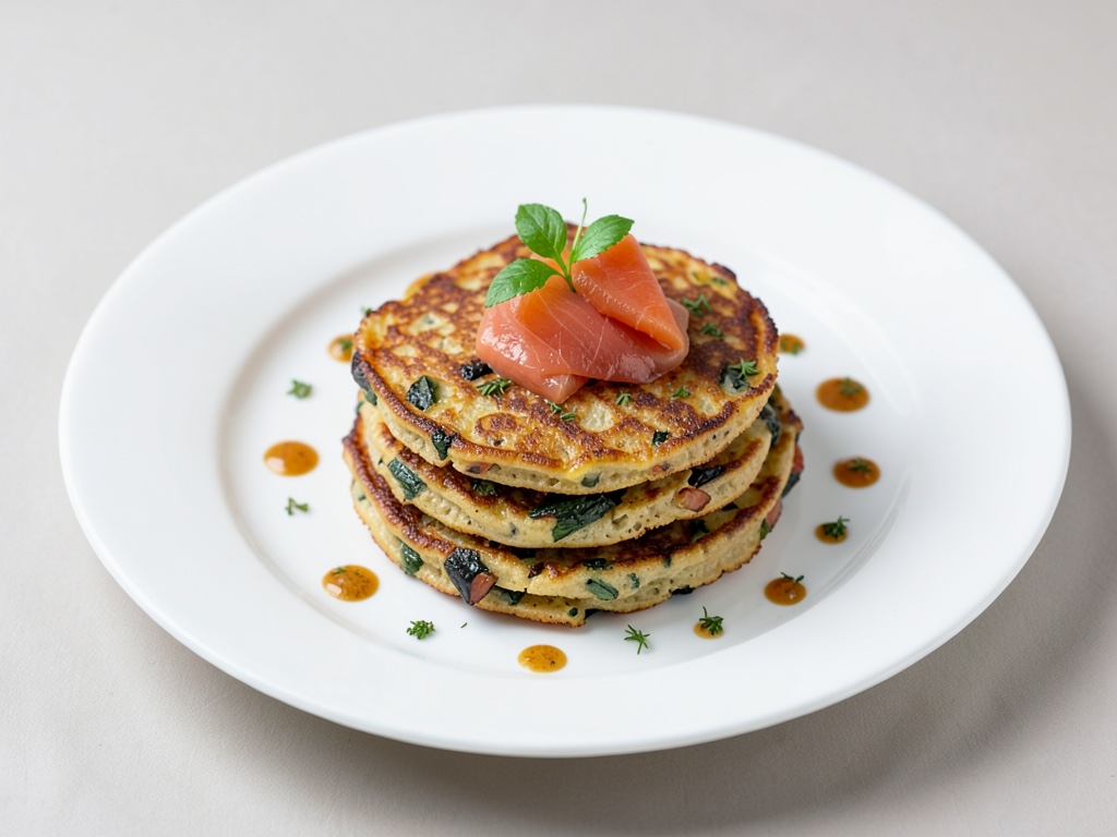 Gâteaux de légumes croustillants au saumon fumé
