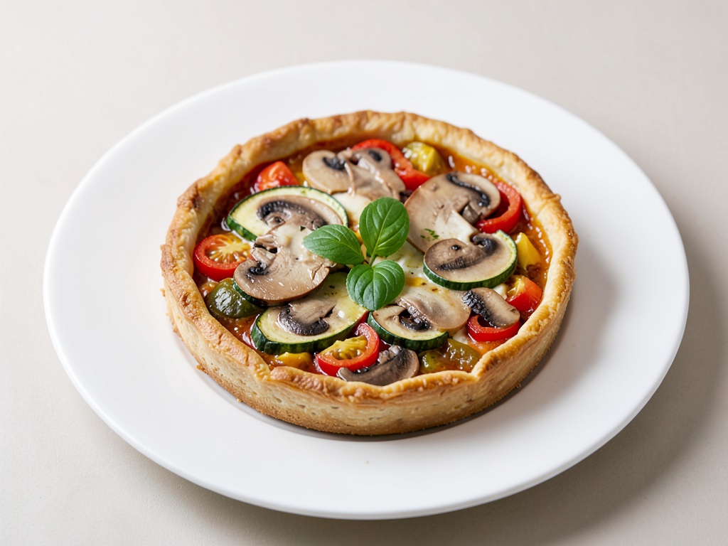 Classico della verdura: Quiche con funghi, zucchine e pomodori