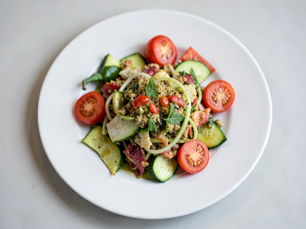 Insalata fresca di verdure con condimento al ravanello
