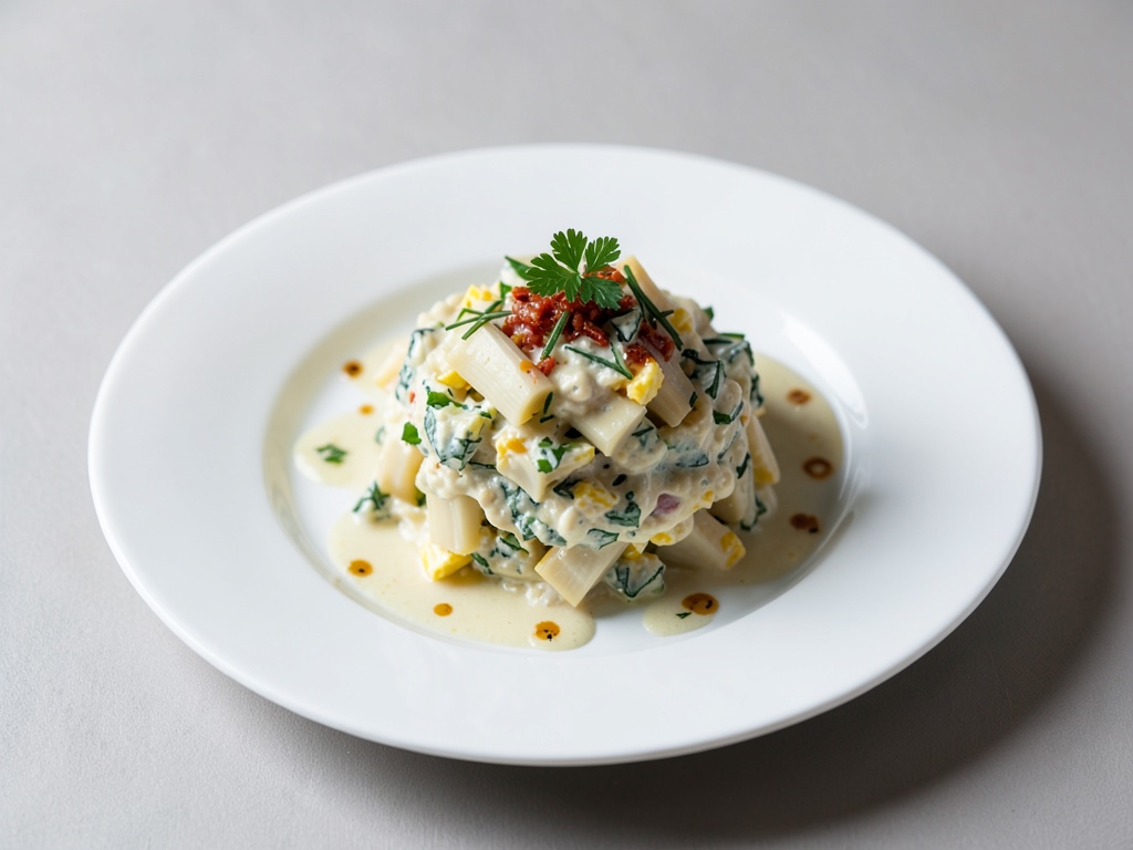 Insalata cremosa di topinambur e uova