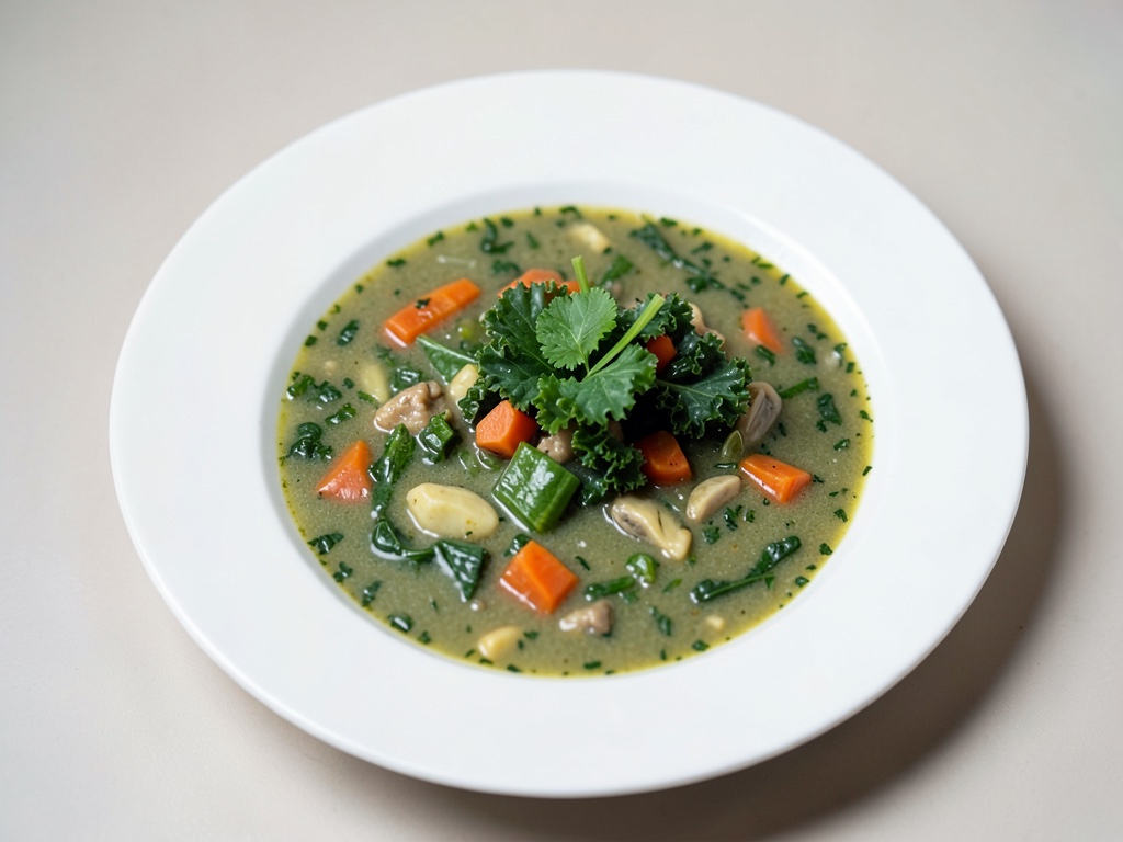 Zuppa di verdure e cavolo nero salata