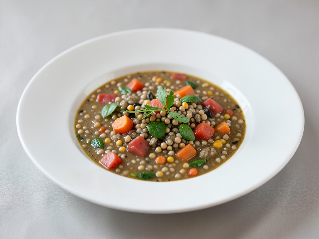 Zuppa calda di miglio e verdure