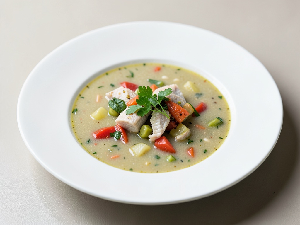 Soupe légère de légumes à la morue