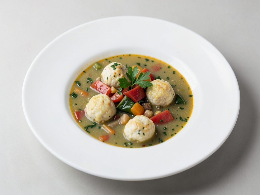 Zuppa di verdure con palline di formaggio