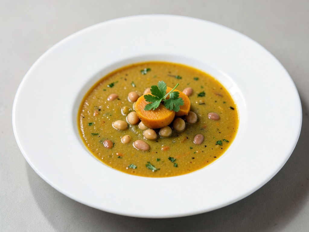 Soupe réconfortante à la citrouille et au céleri avec haricots