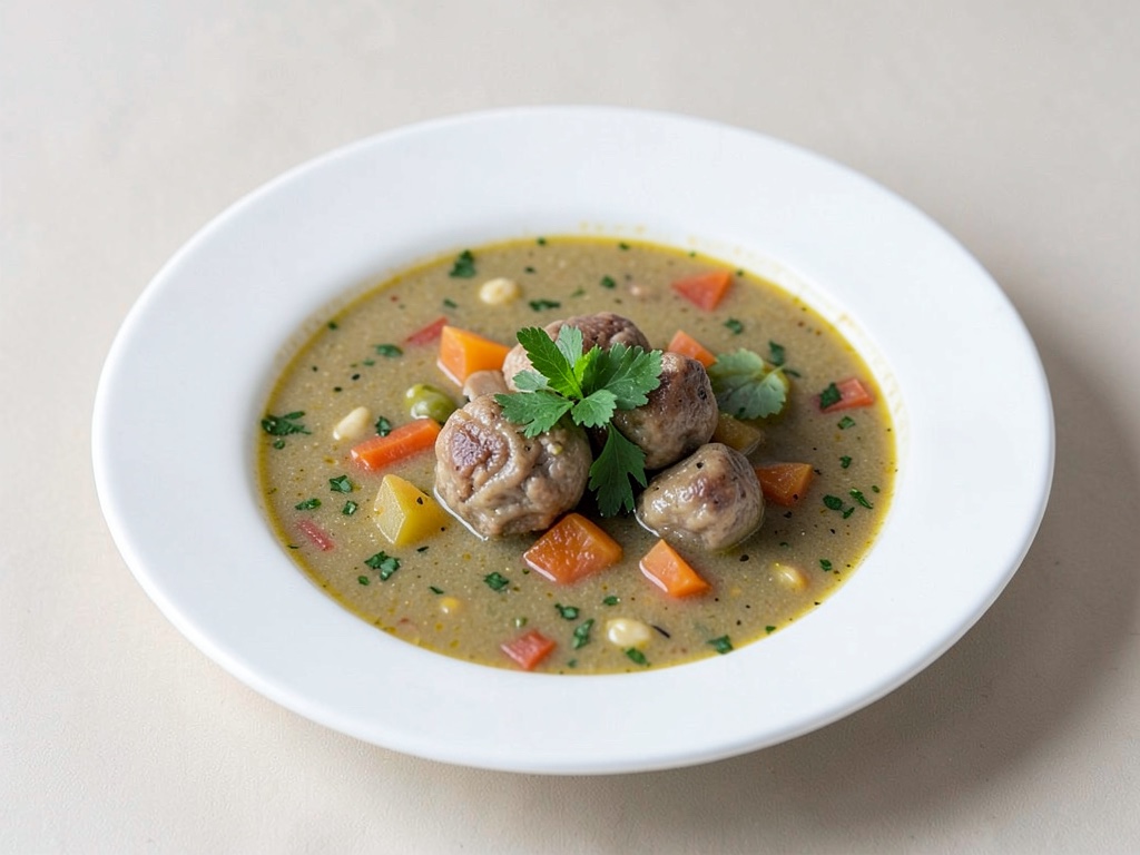 Zuppa di verdure saporita con polpette di midollo