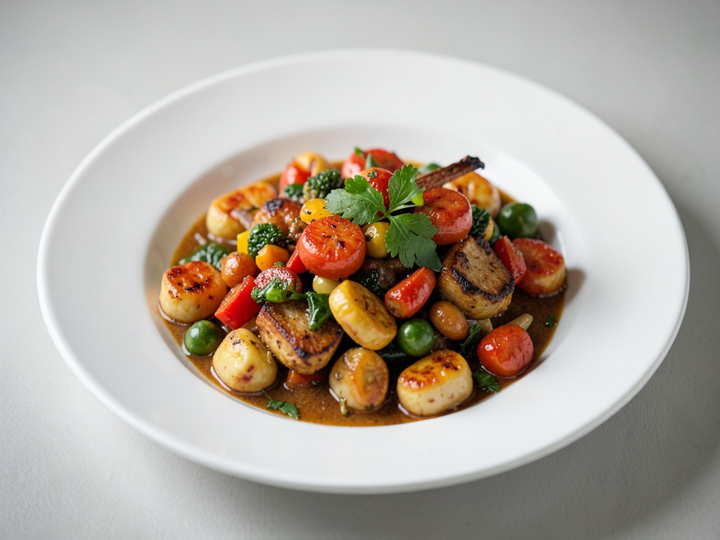 Padella di castagne e verdure saporita con tostatura in forno