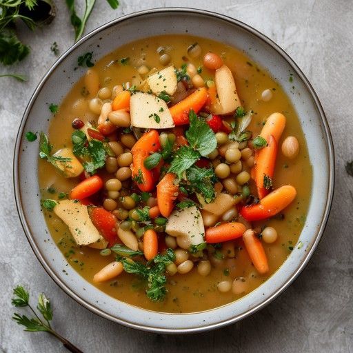 Soupe salée aux carottes et aux haricots