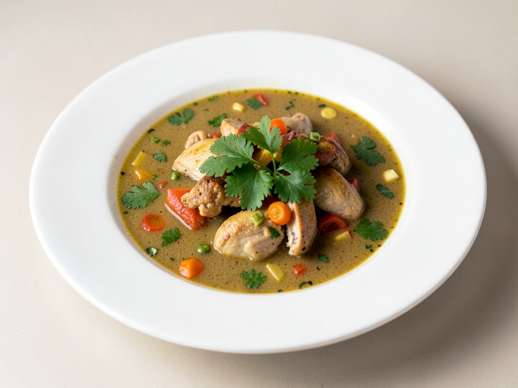 Soupe mexicaine de poulet et légumes au coriandre fraîche