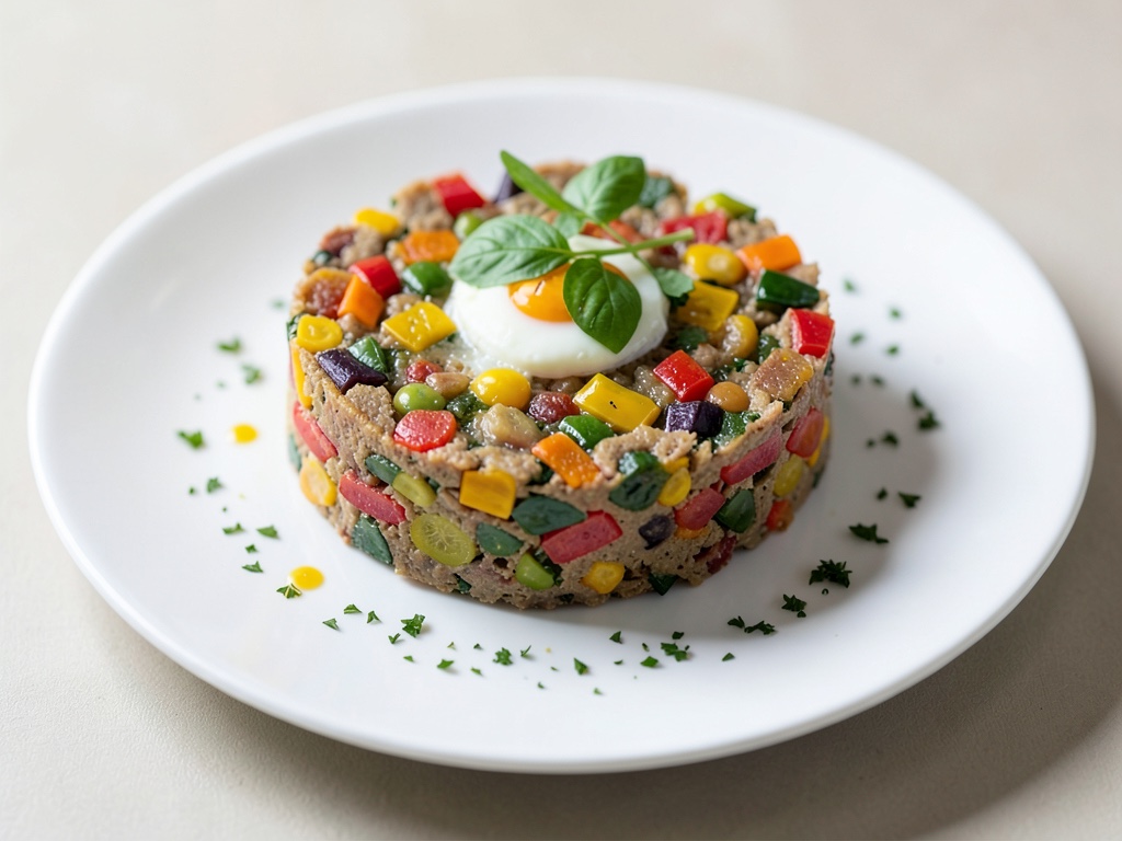 Colorida terrina de verdura con huevo