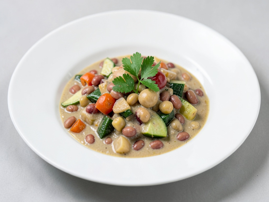 Zuppa cremosa di verdure con fagioli