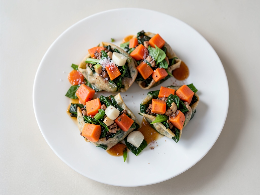 Bolsas crujientes de verduras con masa hojaldrada