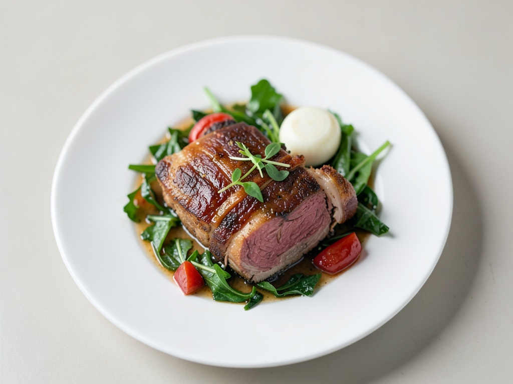 Viande de porc tendre et salée avec légumes-racines