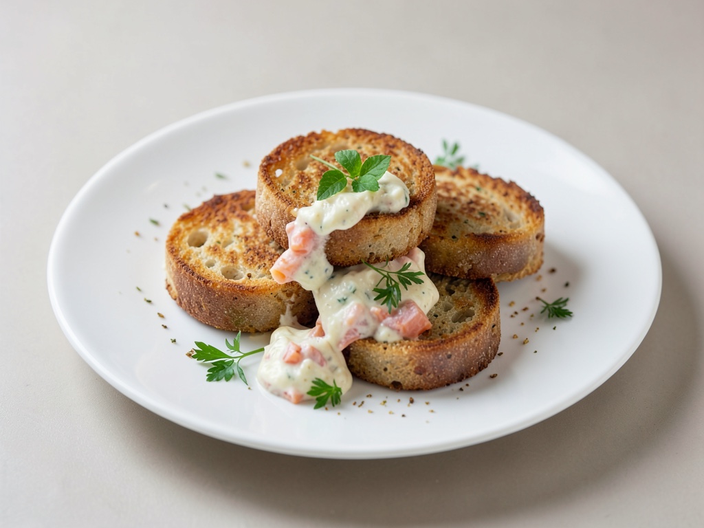 Tostadas de pan con crema de salmón