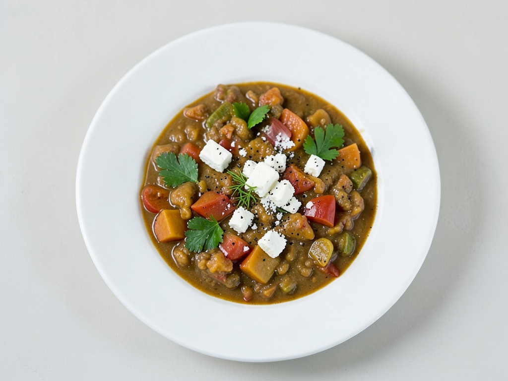 Sopa de calabaza al horno con costra de feta