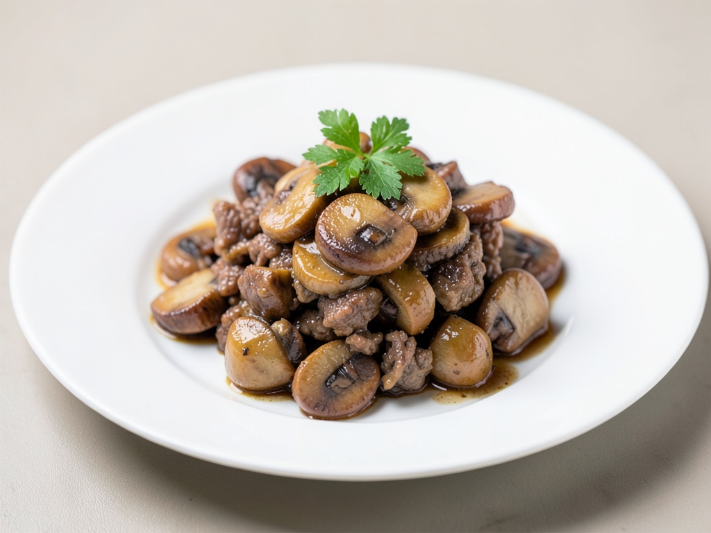 Ripasso di fagioli e carne con funghi