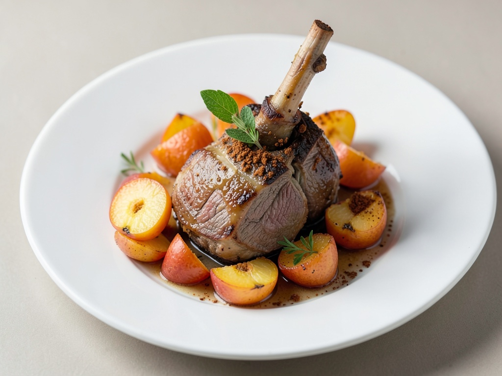 Gentili cosce d'agnello con albicocche e cannella