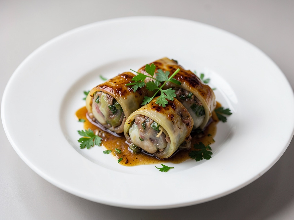 Involtini di verza brasati