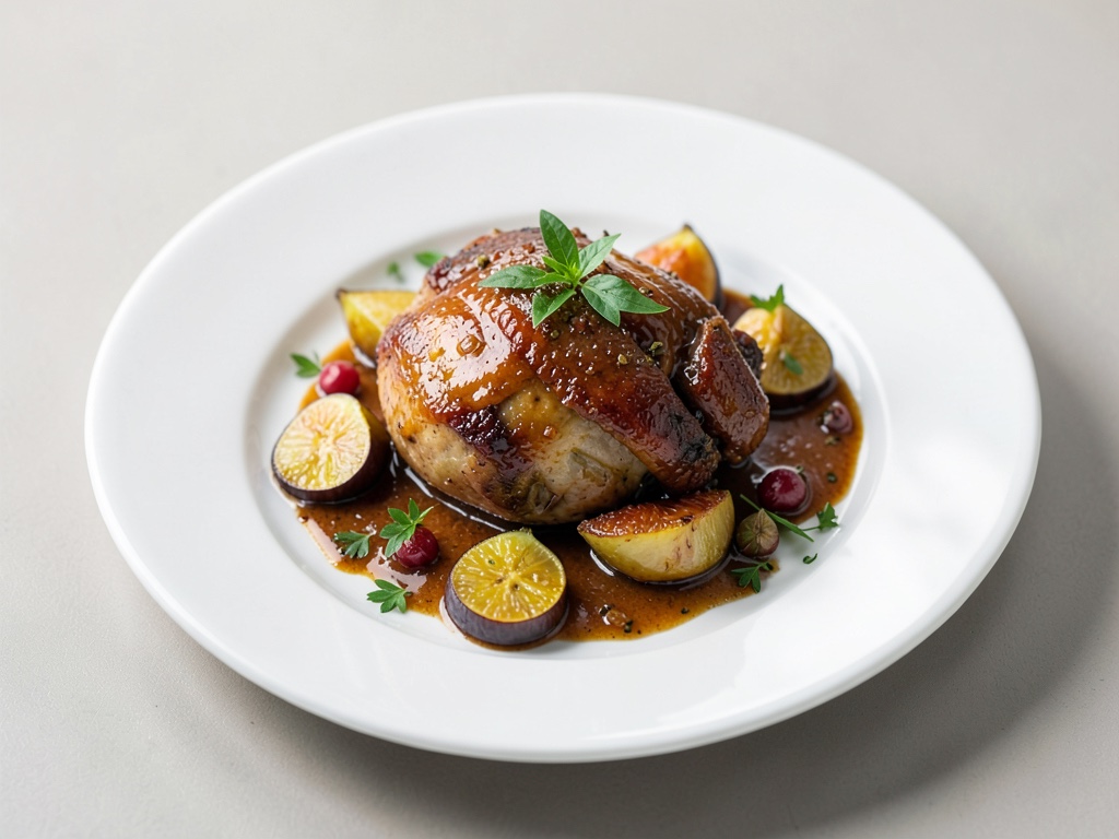 Poulet mijoté tendre au miel et aux figues