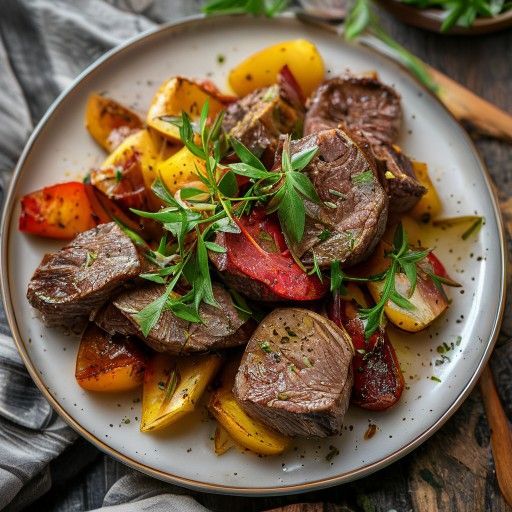 Manzo tenero con verdure al forno