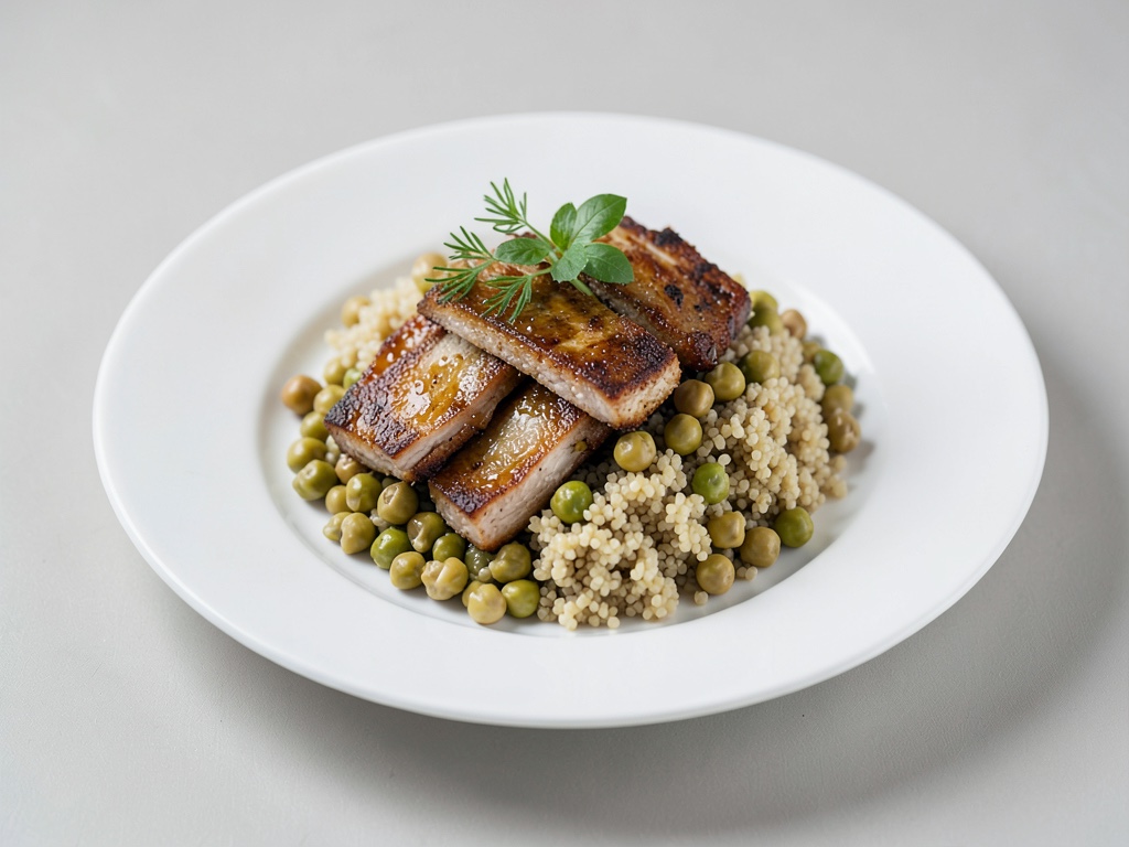 Fasce di tacchino veloci con ceci e couscous