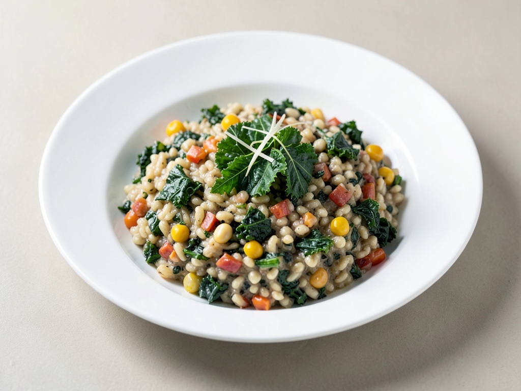 Risotto di cereali integrali con cavolo riccio