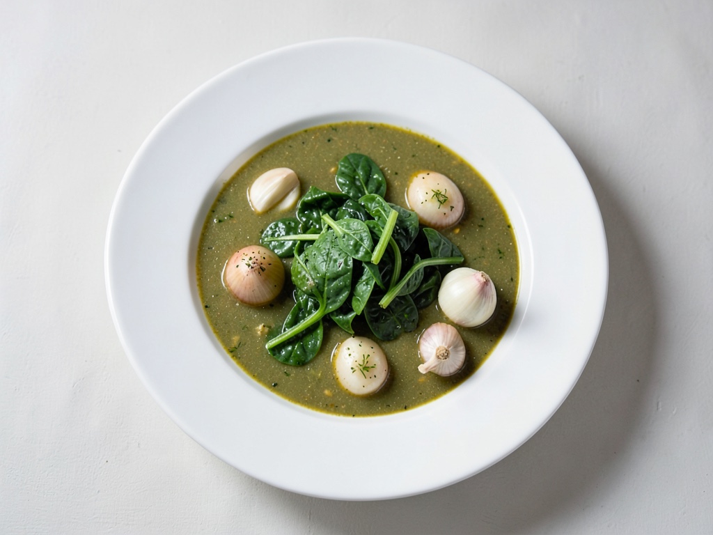 Zuppa cremosa alle spezie con spinaci