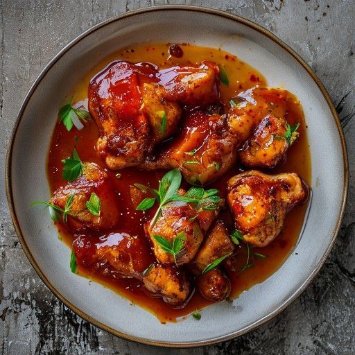 Cuisse de poulet au ketchup et miel
