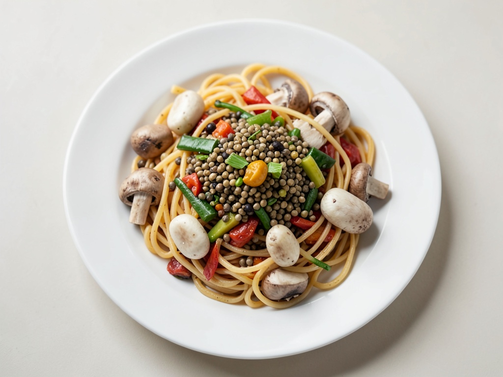 Padella Wok veloce con vermicelli di vetro e verdure colorate