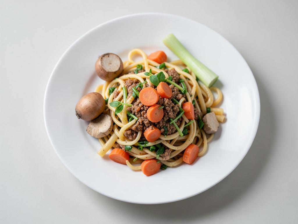 Vermicelli di riso croccanti con verdure colorate