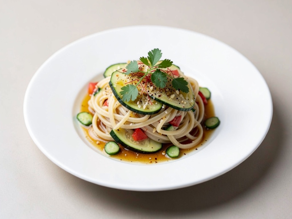 Fettuccine di vetro fresche con zucchine
