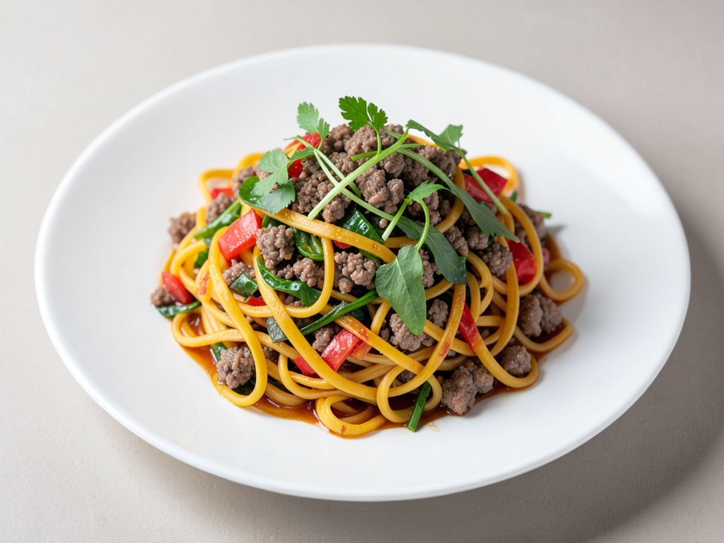 Insalata di vermicelli di vetro piccante con carne macinata